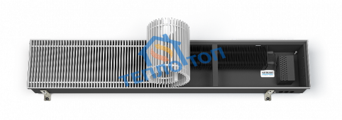 Встраиваемый в пол конвектор Varmann Ntherm Electro ширина 370 мм, высота 110 мм, длина 1250 мм, решетка роликовая алюминий